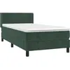 Image de vidaXL Lit boxspring avec matelas vert foncé 90x200 cm velours