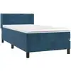 Image de vidaXL Lit boxspring avec matelas bleu foncé 90x200 cm velours