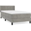 Image de vidaXL Lit boxspring avec matelas gris clair 100x200 cm velours