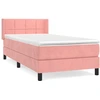 Image de vidaXL Lit boxspring avec matelas rose 100x200 cm velours