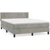 Image de vidaXL Lit boxspring avec matelas gris clair 140x190 cm velours