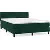 Image de vidaXL Lit boxspring avec matelas vert foncé 140x200 cm velours