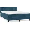 Image de vidaXL Lit boxspring avec matelas bleu foncé 140x200 cm velours