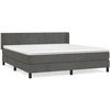 Image de vidaXL Lit boxspring avec matelas gris foncé 160x200 cm velours