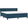 Image de vidaXL Lit boxspring avec matelas bleu foncé 160x200 cm velours
