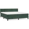 Image de vidaXL Lit boxspring avec matelas vert foncé 180x200 cm velours
