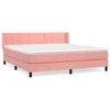 Image de vidaXL Lit boxspring avec matelas rose 180x200 cm velours
