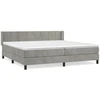 Image de vidaXL Lit boxspring avec matelas gris clair 200x200 cm velours
