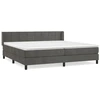 Image de vidaXL Lit boxspring avec matelas gris foncé 200x200 cm velours