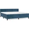 Image de vidaXL Lit boxspring avec matelas bleu foncé 200x200 cm velours