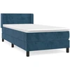Image de vidaXL Lit boxspring avec matelas bleu foncé 80x200 cm velours