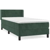 Image de vidaXL Lit boxspring avec matelas vert foncé 90x190 cm velours