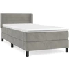 Image de vidaXL Lit boxspring avec matelas gris clair 90x200 cm velours