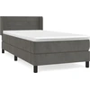 Image de vidaXL Lit boxspring avec matelas gris foncé 90x200 cm velours