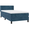 Image de vidaXL Lit boxspring avec matelas bleu foncé 90x200 cm velours