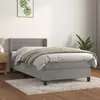 Image de vidaXL Lit boxspring avec matelas gris clair 100x200 cm velours