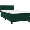 Image de vidaXL Lit boxspring avec matelas vert foncé 100x200 cm velours