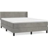 Image de vidaXL Lit boxspring avec matelas gris clair 140x190 cm velours