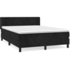 Image de vidaXL Lit boxspring avec matelas noir 140x190 cm velours
