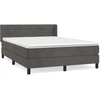 Image de vidaXL Lit boxspring avec matelas gris foncé 140x200 cm velours