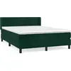 Image de vidaXL Lit boxspring avec matelas vert foncé 140x200 cm velours