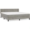 Image de vidaXL Lit boxspring avec matelas gris clair 160x200 cm velours