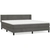 Image de vidaXL Lit boxspring avec matelas gris foncé 160x200 cm velours