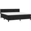 Image de vidaXL Lit boxspring avec matelas noir 160x200 cm velours