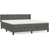 Image de vidaXL Lit boxspring avec matelas gris foncé 180x200 cm velours
