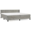 Image de vidaXL Lit boxspring avec matelas gris clair 200x200 cm velours