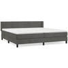 Image de vidaXL Lit boxspring avec matelas gris foncé 200x200 cm velours