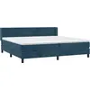 Image de vidaXL Lit boxspring avec matelas bleu foncé 200x200 cm velours