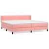 Image de vidaXL Lit boxspring avec matelas rose 200x200 cm velours