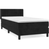 Image de vidaXL Lit boxspring avec matelas noir 80x200 cm velours