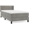 Image de vidaXL Lit boxspring avec matelas gris clair 90x200 cm velours