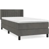 Image de vidaXL Lit boxspring avec matelas gris foncé 90x200 cm velours