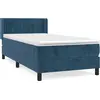 Image de vidaXL Lit boxspring avec matelas bleu foncé 90x200 cm velours