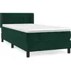 Image de vidaXL Lit boxspring avec matelas vert foncé 100x200 cm velours