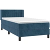 Image de vidaXL Lit boxspring avec matelas bleu foncé 100x200 cm velours