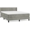 Image de vidaXL Lit boxspring avec matelas gris clair 140x190 cm velours