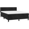 Image de Lit boxspring avec matelas noir 140x190 cm velours