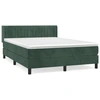 Image de vidaXL Lit boxspring avec matelas vert foncé 140x190 cm velours