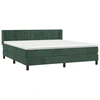 Image de vidaXL Lit boxspring avec matelas vert foncé 160x200 cm velours