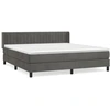 Image de vidaXL Lit boxspring avec matelas gris foncé 180x200 cm velours