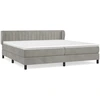 Image de vidaXL Lit boxspring avec matelas gris clair 200x200 cm velours