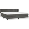 Image de vidaXL Lit boxspring avec matelas gris foncé 200x200 cm velours