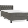 Image de vidaXL Lit boxspring avec matelas gris fonc © 80x200 cm velours