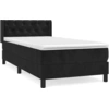 Image de vidaXL Lit boxspring avec matelas noir 80x200 cm velours