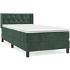 Image de vidaXL Lit boxspring avec matelas vert foncé 80x200 cm velours