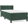 Image de vidaXL Lit boxspring avec matelas vert foncé 90x190 cm velours